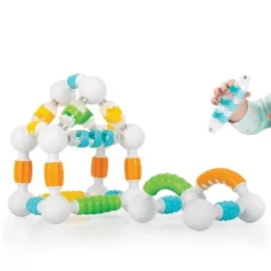 Guidecraft Grippies Shake, Build And Curve - 70 Piece Set