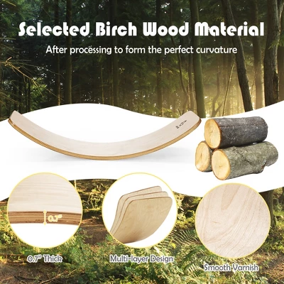 Costway Wooden Wobble Balance Board Kids Adult 35'' Rocker Board Toy Support 660LBS 8 Costway Wooden Wobble Balance Board Kids Adult 35'' Rocker Board Toy Support 660LBS - Image 8