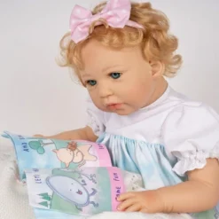 Paradise Galleries Reborn Toddler Girl Doll Story Time, 21 Inch With Light Blonde Hair And Blue Eyes, Made In SoftTouch Vinyl -FUNKO Shop GUEST 686099f6 f4a4 4d91 a04f 137bc1c0a85f