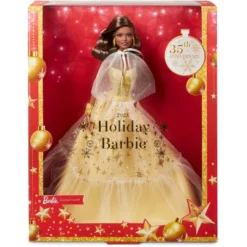 Barbie 13" Signature 2023 Holiday Collector Doll With Golden Gown And Dark Brown Hair -FUNKO Shop GUEST 68829084 7e59 4d00 bc72 973e355b31cc