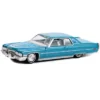 1972 Cadillac Coupe DeVille Custom Light Blue Metallic With White Interior And Graphics 1/64 Diecast Model Car By Greenlight
