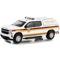 2020 Chevrolet Silverado Truck White W/Stripes "Narberth Ambulance Narberth Pennsylvania" 1/64 Diecast Model Car By Greenlight
