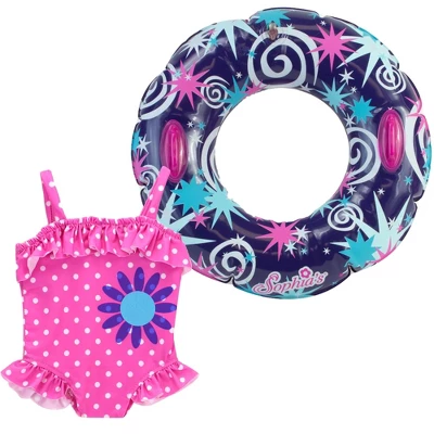 Sophia’s Ruffle Polka Dot Bathing Suit & Inner Tube Set For 18” Dolls, Hot Pink 3 Sophia’s Ruffle Polka Dot Bathing Suit & Inner Tube Set For 18” Dolls, Hot Pink - Image 3