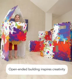 HearthSong 32-Panel Battle Fortress Indoor Fantasy Forts Building Kit With 22" Sq. Cardboard Panels, Carton Clips And Hook And Loop Connectors -FUNKO Shop GUEST 765b4c38 7782 46eb abf5 54e060df5fed 1