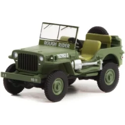 1942 Willys MB Jeep #20362162-S Green "U.S. Army World War II - Rough Rider" "Battalion 64" 1/64 Diecast Model Car By Greenlight