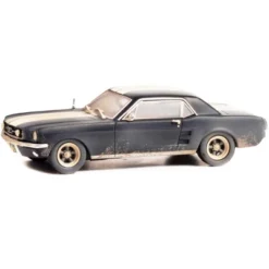 1967 Ford Mustang Coupe Matt Black W/White Stripes (Weathered) "Creed II" (2018) Movie 1/43 Diecast Model Car By Greenlight