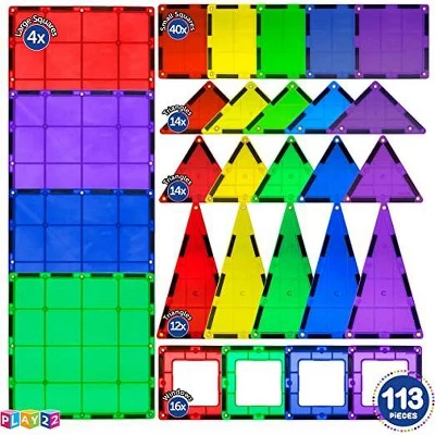 Magnetic Tiles Building Blocks 100pc Set - Includes Bonus 13 Piece Insert Alphabet Cards - STEM 3D Magnet Tiles - Play22usa 8 Magnetic Tiles Building Blocks 100pc Set - Includes Bonus 13 Piece Insert Alphabet Cards - STEM 3D Magnet Tiles - Play22usa - Image 8