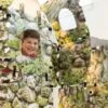 HearthSong 16-Panel Mossy Fortress Indoor Fantasy Forts Kit With 22" Sq. Mossy Print Cardboard Panels