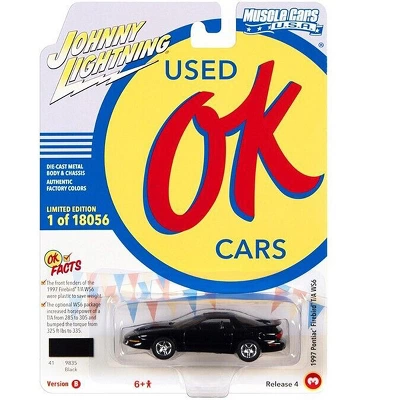 1997 Pontiac Firebird T/A Trans Am WS6 Black With Matt Black Top Ltd Ed To 18056 Pcs 1/64 Diecast Model Car By Johnny Lightning 2 1997 Pontiac Firebird T/A Trans Am WS6 Black With Matt Black Top Ltd Ed To 18056 Pcs 1/64 Diecast Model Car By Johnny Lightning - Image 2