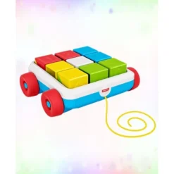 Fisher Price - Pull-Along Colorful Activity Blocks, Toy Block Wagon For Babies