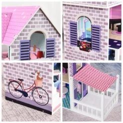 Qaba Kids Wooden Multi-Level Dream House Villa Kit With Furniture And Accessories -FUNKO Shop GUEST 8ca9e1c5 88f4 42c3 9fb0 00eefbe12d0e