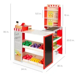 Best Choice Products Kids Pretend Play Grocery Store Wooden Supermarket Set W/ Chalkboard, Cash Register 13 Best Choice Products Kids Pretend Play Grocery Store Wooden Supermarket Set W/ Chalkboard, Cash Register -FUNKO Shop GUEST 8caf787a 6429 4f21 b946 402a2f165108