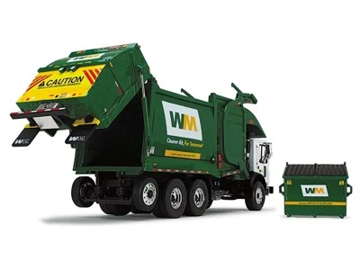 Mack TerraPro Refuse Garbage Truck W/Front End Loader And CNG Tailgate White And Green W/Bin 1/34 Diecast Model By First Gear 2 Mack TerraPro Refuse Garbage Truck W/Front End Loader And CNG Tailgate White And Green W/Bin 1/34 Diecast Model By First Gear - Image 2