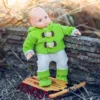 The Queen's Treasures 15 Inch Baby Doll Clothes Green & Cream Overalls Set