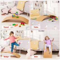 Babyjoy Wooden Wobble Balance Board 35.5" Rocker Yoga Curvy Board Toy Kids Adult -FUNKO Shop GUEST 9aaf03eb b32d 496c 80ff 627667b0176b