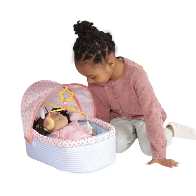 Manhattan Toy Stella Collection Soft Baby Doll Crib With Removable Canopy And Mobile For 12" To 15" Baby Dolls 2 Manhattan Toy Stella Collection Soft Baby Doll Crib With Removable Canopy And Mobile For 12" To 15" Baby Dolls - Image 2