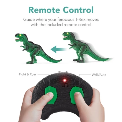 Best Choice Products Kids Remote Control Dinosaur Toy, Electronic RC T-Rex W/ Light-Up LED Eyes, Roaring Sounds - Green 2 Best Choice Products Kids Remote Control Dinosaur Toy, Electronic RC T-Rex W/ Light-Up LED Eyes, Roaring Sounds - Green - Image 2