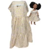 Doll Clothes Superstore Yellow Purple Flower Size 14 Matching Girl And Doll Dresses