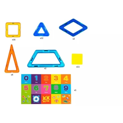 Link Kids Magnetic Building Blocks Tile Set With Storage Case 48 Piece Set STEM Great Educational Toy 1 Link Kids Magnetic Building Blocks Tile Set With Storage Case 48 Piece Set STEM Great Educational Toy