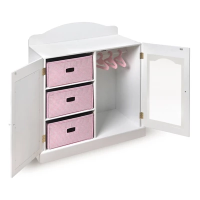 Badger Basket Mirrored Doll Armoire With Baskets 5 Badger Basket Mirrored Doll Armoire With Baskets - Image 5