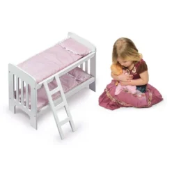 Badger Basket Doll Bunk Bed With Bedding, Ladder, And Free Personalization Kit - White/Pink/Gingham -FUNKO Shop GUEST a3913fc4 0135 4593 816d 5b8ed2b1f9ec