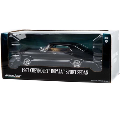 1967 Chevrolet Impala Sport Sedan Tuxedo Black 1/24 Diecast Model Car By Greenlight 2 1967 Chevrolet Impala Sport Sedan Tuxedo Black 1/24 Diecast Model Car By Greenlight - Image 2