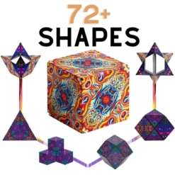 EBF Home Infinity Cube Fidget Toy Cube Box - Stress Relieving Fidget Toy For Adults & Kids 6+ Sensory Toy Transforms Into 72+ Shapes