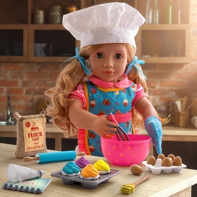 Our Generation Jenny With Storybook & Accessories 18" Posable Baking Doll 1 Our Generation Jenny With Storybook & Accessories 18" Posable Baking Doll