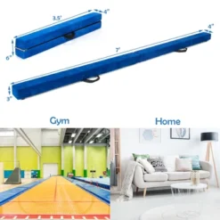 Costway 7FT Folding Gymnastic Beam Portable Floor Balance Beam W/Handles For Gymnasts