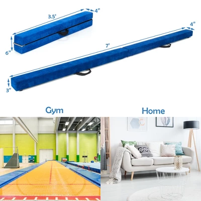 Costway 7FT Folding Gymnastic Beam Portable Floor Balance Beam W/Handles For Gymnasts 1 Costway 7FT Folding Gymnastic Beam Portable Floor Balance Beam W/Handles For Gymnasts
