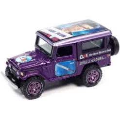 1980 Toyota Land Cruiser Purple Met. "Modern Clue Professor Plum" W/Collector's Token 1/64 Diecast Model Car By Johnny Lightning