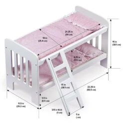 Badger Basket Doll Bunk Bed With Bedding, Ladder, And Free Personalization Kit - White/Pink/Gingham -FUNKO Shop GUEST ad333bb8 902f 40e3 abcb 62085f48b90f