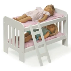 Badger Basket Doll Bunk Bed With Bedding, Ladder, And Free Personalization Kit - White/Pink/Gingham -FUNKO Shop GUEST aec9e2ef 7f57 4b42 8224 794a859d497a