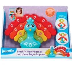 Kidoozie Rainbow Peacock Stacker, Many Ways To Stack, Colorful And Engaging Play, Easy To Grasp, For Ages 12 Months And Up