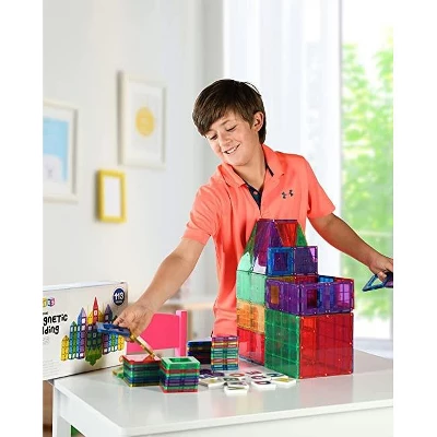 Magnetic Tiles Building Blocks 100pc Set - Includes Bonus 13 Piece Insert Alphabet Cards - STEM 3D Magnet Tiles - Play22usa 2 Magnetic Tiles Building Blocks 100pc Set - Includes Bonus 13 Piece Insert Alphabet Cards - STEM 3D Magnet Tiles - Play22usa - Image 2