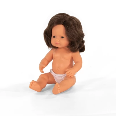 Miniland Educational Anatomically Correct 15" Baby Doll, Girl, Brunette Hair 1 Miniland Educational Anatomically Correct 15" Baby Doll, Girl, Brunette Hair