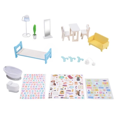 Olivia's Little World By Teamson Kids Wooden Dreamland Mediterranean Dollhouse Set 7 Olivia's Little World By Teamson Kids Wooden Dreamland Mediterranean Dollhouse Set - Image 7