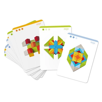 HABA 3D Puzzle Cube Mosaic - 48 Piece Wooden Blocks With 10 Double Sided Template Cards 2 HABA 3D Puzzle Cube Mosaic - 48 Piece Wooden Blocks With 10 Double Sided Template Cards - Image 2