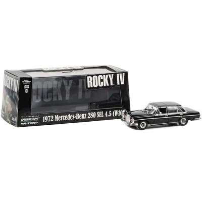 1972 Mercedes-Benz 280 SEL 4.5 (W108) Black "Rocky IV" (1985) Movie "Hollywood" Series 1/43 Diecast Model Car By Greenlight 2 1972 Mercedes-Benz 280 SEL 4.5 (W108) Black "Rocky IV" (1985) Movie "Hollywood" Series 1/43 Diecast Model Car By Greenlight - Image 2