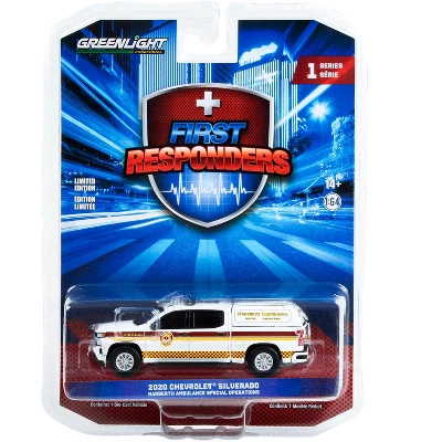 2020 Chevrolet Silverado Truck White W/Stripes "Narberth Ambulance Narberth Pennsylvania" 1/64 Diecast Model Car By Greenlight 2 2020 Chevrolet Silverado Truck White W/Stripes "Narberth Ambulance Narberth Pennsylvania" 1/64 Diecast Model Car By Greenlight - Image 2