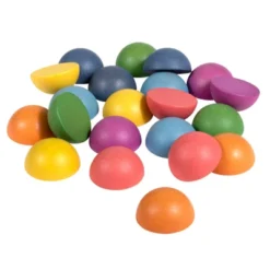 TickiT Rainbow Wooden Semispheres, Set Of 21