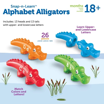 Learning Resources Snap N Learn Alphabet Alligators, 26 Double-Sided Pieces, Ages 18 Mos+ 3 Learning Resources Snap N Learn Alphabet Alligators, 26 Double-Sided Pieces, Ages 18 Mos+ - Image 3