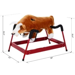 Qaba Plush Spring Rodeo Bull Style Kids Ride-On Toy Rocking Horse With Realistic Sounds -FUNKO Shop GUEST c0233b04 891a 4d28 a860 77210003e118
