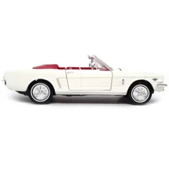1964 1/2 Ford Mustang Convertible White W/Red Interior James Bond 007 "Goldfinger" 1964 Movie 1/24 Diecast Model Car By Motormax