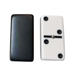 WE Games Two-Toned Black & White Double 6 Dominoes With Spinners - Club Size