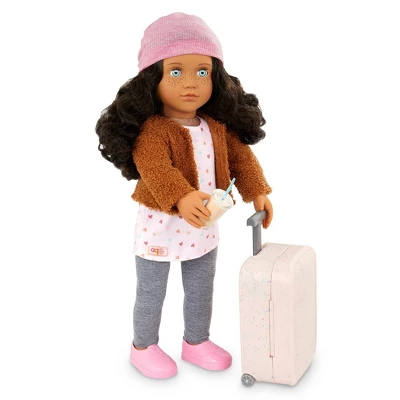 Our Generation Lisandra & Rolling Luggage 18" Travel Doll 2 Our Generation Lisandra & Rolling Luggage 18" Travel Doll - Image 2