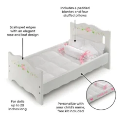 Badger Basket Doll Bed With Bedding And Free Personalization Kit - White Rose -FUNKO Shop GUEST cd86edab 624b 49c4 a3c0 d6335f27ca99
