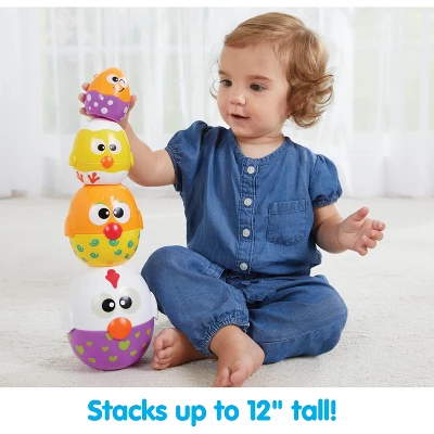 Kidoozie Chicken N' Egg Stackers, 8 Piece Set, Stacks Over 12" Tall, Playful And Colorful For Children 9-24 Months 3 Kidoozie Chicken N' Egg Stackers, 8 Piece Set, Stacks Over 12" Tall, Playful And Colorful For Children 9-24 Months - Image 3