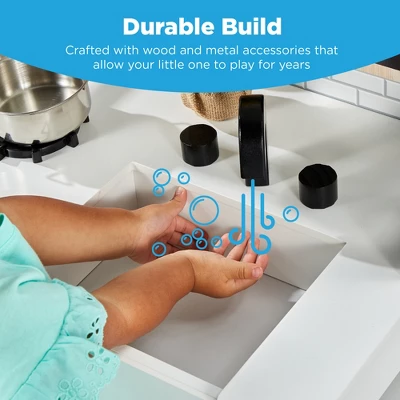 Best Choice Products Farmhouse Play Kitchen Toy For Kids W/ Chalkboard, Storage Shelves, 5 Accessories 2 Best Choice Products Farmhouse Play Kitchen Toy For Kids W/ Chalkboard, Storage Shelves, 5 Accessories - Image 2