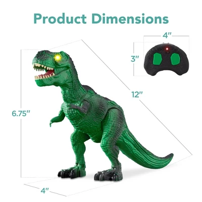 Best Choice Products Kids Remote Control Dinosaur Toy, Electronic RC T-Rex W/ Light-Up LED Eyes, Roaring Sounds - Green 6 Best Choice Products Kids Remote Control Dinosaur Toy, Electronic RC T-Rex W/ Light-Up LED Eyes, Roaring Sounds - Green - Image 6